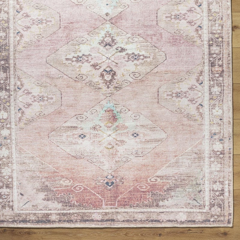 Livabliss Transitional Amelie Medallion Washable Area Rug
