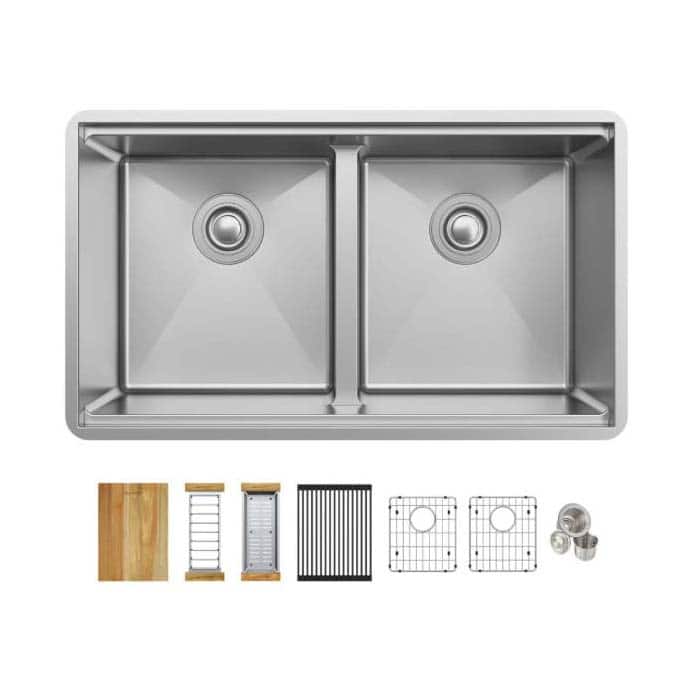 Elkay Crosstown 31-1/2" Undermount Double Basin Stainless Steel - Stainless Steel