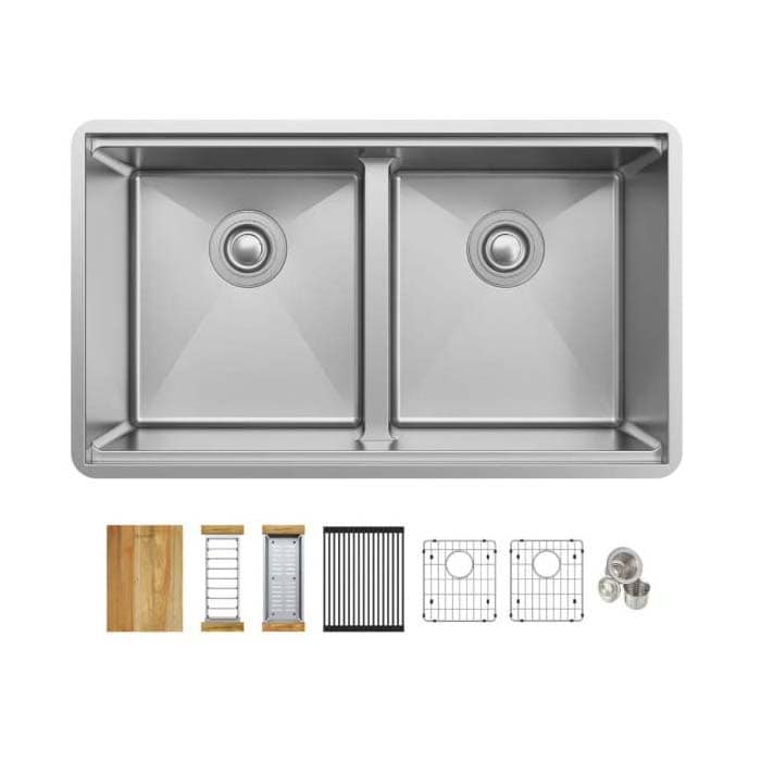 Elkay Crosstown 31-1/2" Undermount Double Basin Stainless Steel