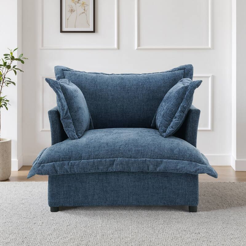 Upholstered Chenille Arm Club Chair Cloud corner cahir