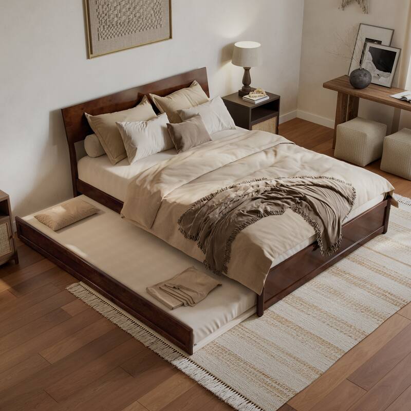 Norla Wood Platform Bed with Trundle