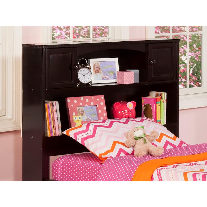 AFI Newport Bookcase Headboard with Attachable Charger - Espresso - Twin