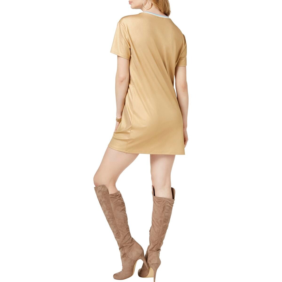 Shop Guess Womens T Shirt Dress Logo Metallic Overstock 27875978