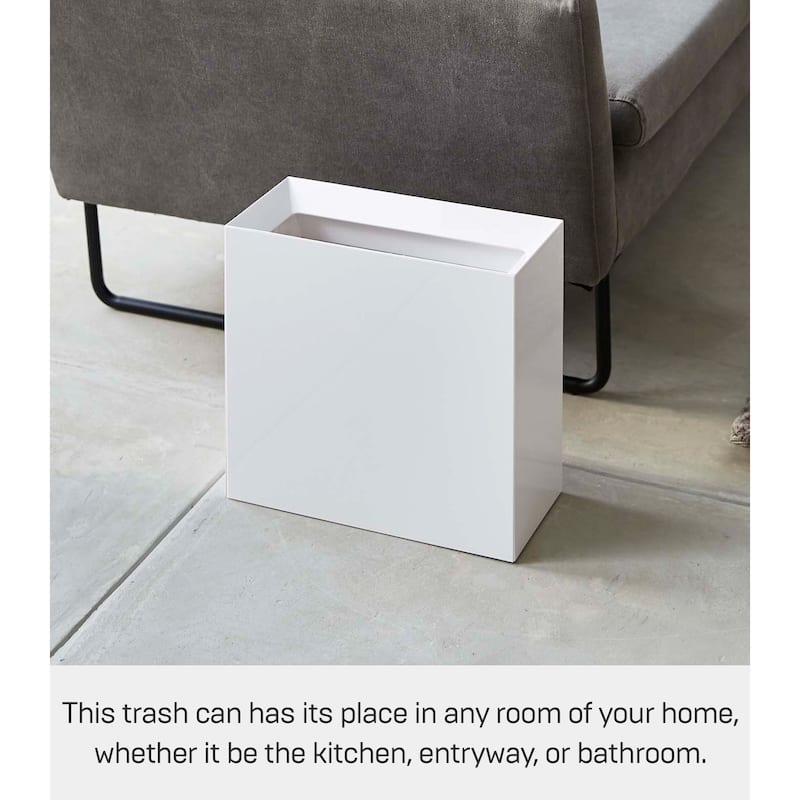 Yamazaki Home Trash Can - Two Styles, ABS Plastic, Wide, 4 gallons, 15 liters