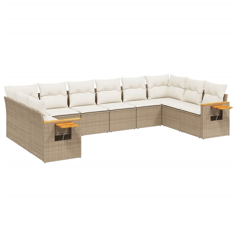 vidaXL Patio Sofa Set with Cushions Outdoor Conversation Furniture Poly Rattan