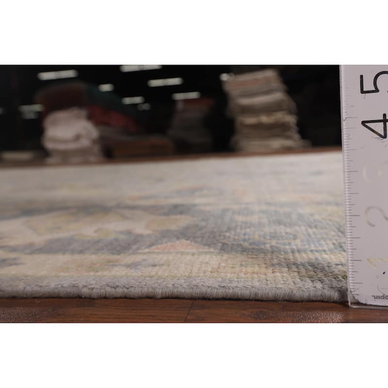 Oushak Turkish Area Rug Handmade Vegetable Dye Grey Wool Carpet - 8'0"x 10'1"
