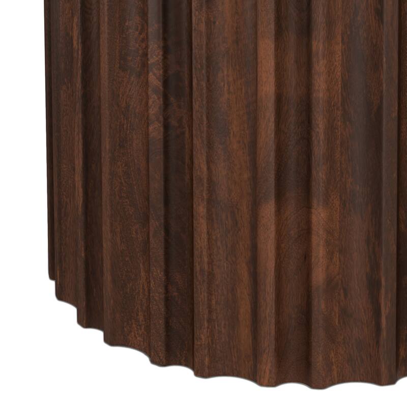 WYNDENHALL Doncaster 16" Wide Solid Mango Boho Contemporary End Table in Natural & Assembled - 16" D x 16" W x 20" H