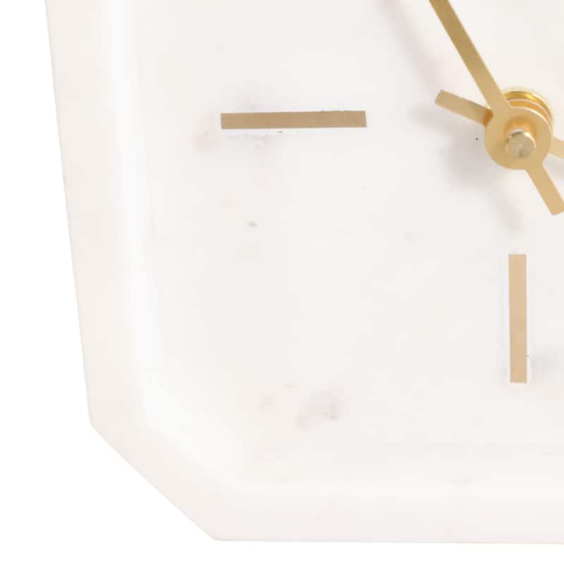 Modern Glam Marble & Stone Clock for Home Decor