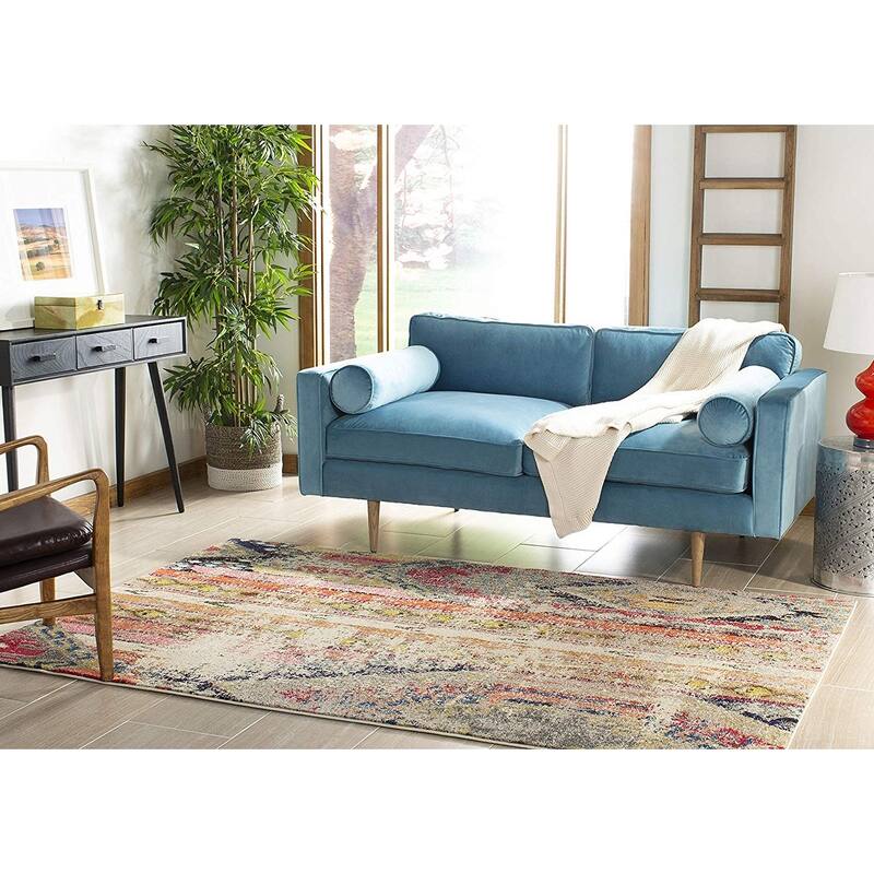 Contemporary Area Rug - 5'1" x 7'7" - Navy Blue Boho Chic Rug - Non-Shedding Living Room Rug - 91 x 61