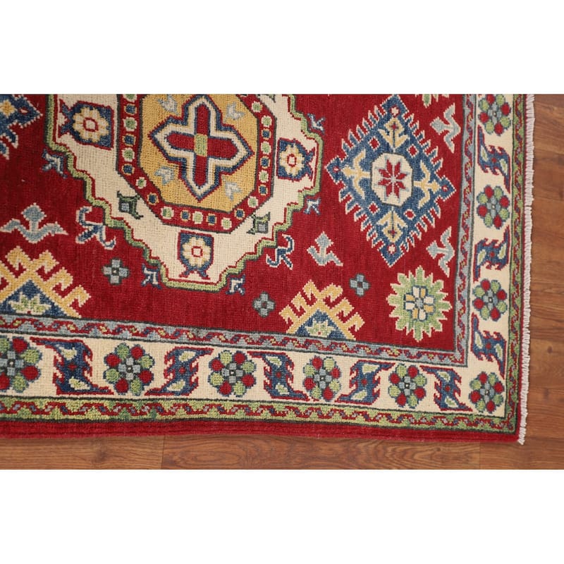 Traditional Red Kazak Oriental Accent Rug Handmade Wool Carpet - 2'8" x 4'1"
