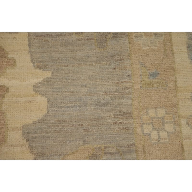 Hand Knotted Oriental 100% Wool Carpet Transitional All-Over Greys & Charcoal Oushak Area Rug - 9' 11'' X 7' 11''
