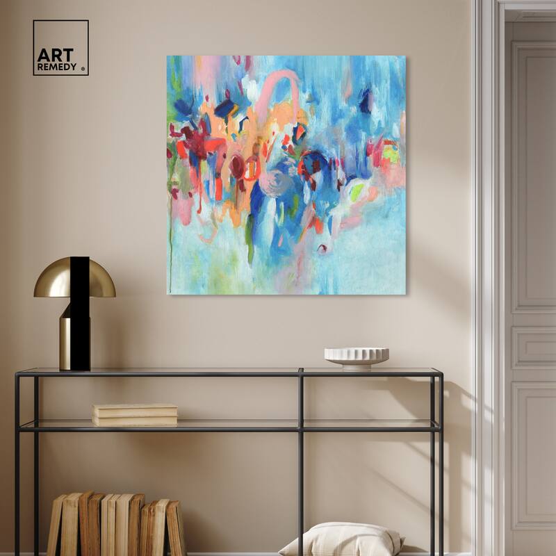 Art Remedy New Sky Gallery Wrapped Blue Abstract 1 Piece Canvas Wall Art