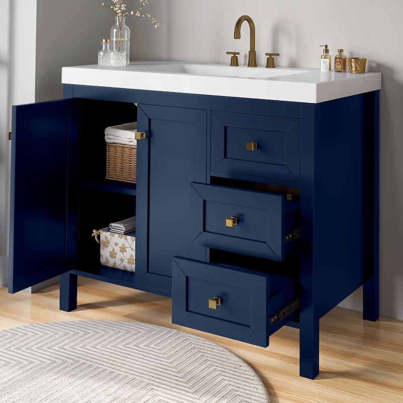 Moasis 36"/42" Bathroom Vanity with Sink Set and 2 Soft-Closing Doors & 3 Drawers