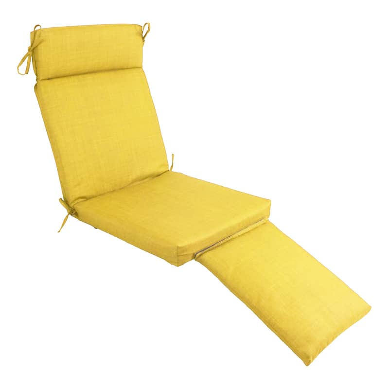 21-inch by 69-inch Outdoor Steamer Deck Lounger Cushion - Lemon