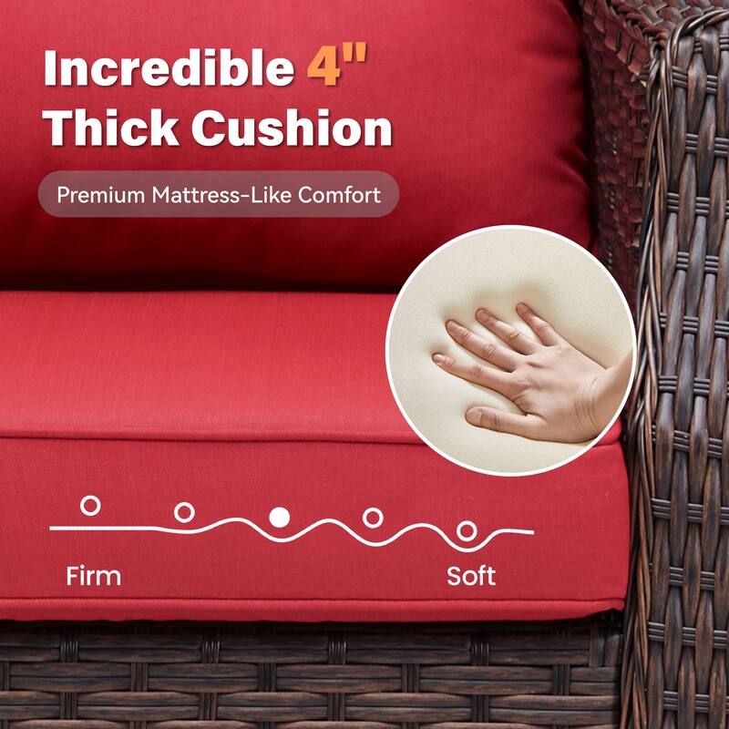 Pocassy 6-Piece Patio Swivel Chair with Side Table