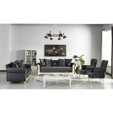 Ekko 4 Pieces Living Room Set Anthracite