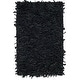 preview thumbnail 66 of 90, SAFAVIEH Handmade Leather Shag Alois Modern Rug 2' x 3' - Black - Rectangle