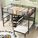 preview thumbnail 3 of 30, Minimalist Design Full Over Twin Metal Bunk Bed with Built-in Ladder,Under-Bed Desk wirh Storage Shelves