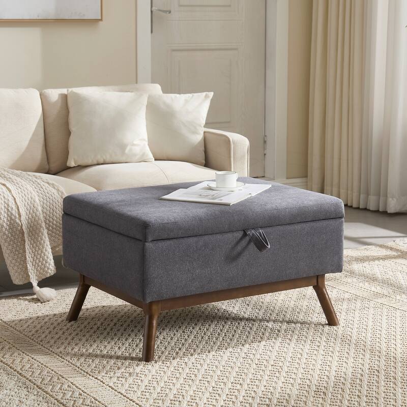Versatile Mid-century Modern Storage Ottoman for Various Rooms and Purposes