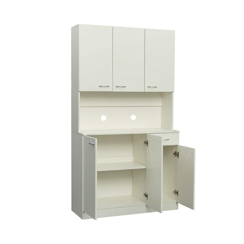 Modern Freestanding Kitchen Pantry Kitchen Cabinet with 6 Doors and 1 Drawer