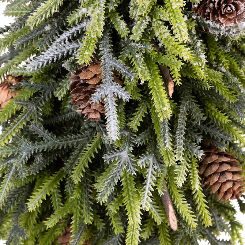 Frosted Tree with Squirrel and Pinecones Christmas Decoration - 12"