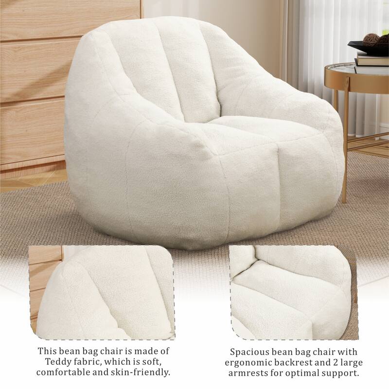 Upholstered Bean Bag Chair,Modern Lazy Floor Sofa Chair