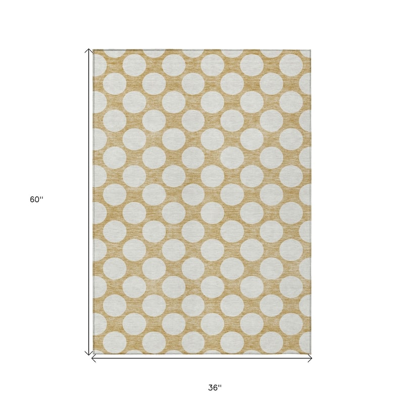 HomeRoots Polka Dot Transitional Rectangle Outdoor Rug
