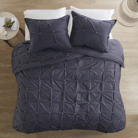 The Curated Nomad Jessie Navy Cotton 3-piece Duvet Cover Set
