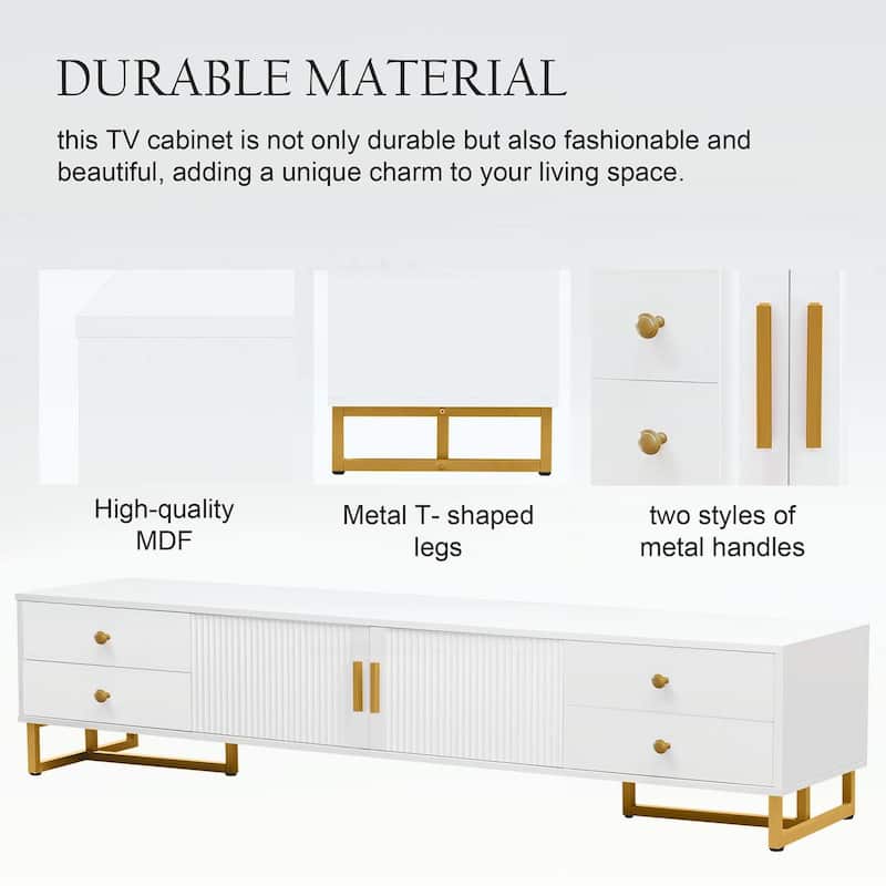 Modern TV Stand with Storage,Living Room Media Console Cabinet