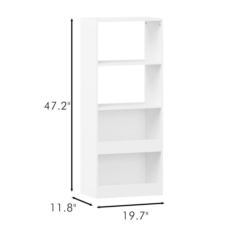 Kids Bookshelf, 4-Tier Bookcase, Book Organizer, toy Storage Cabinet Organizer, White