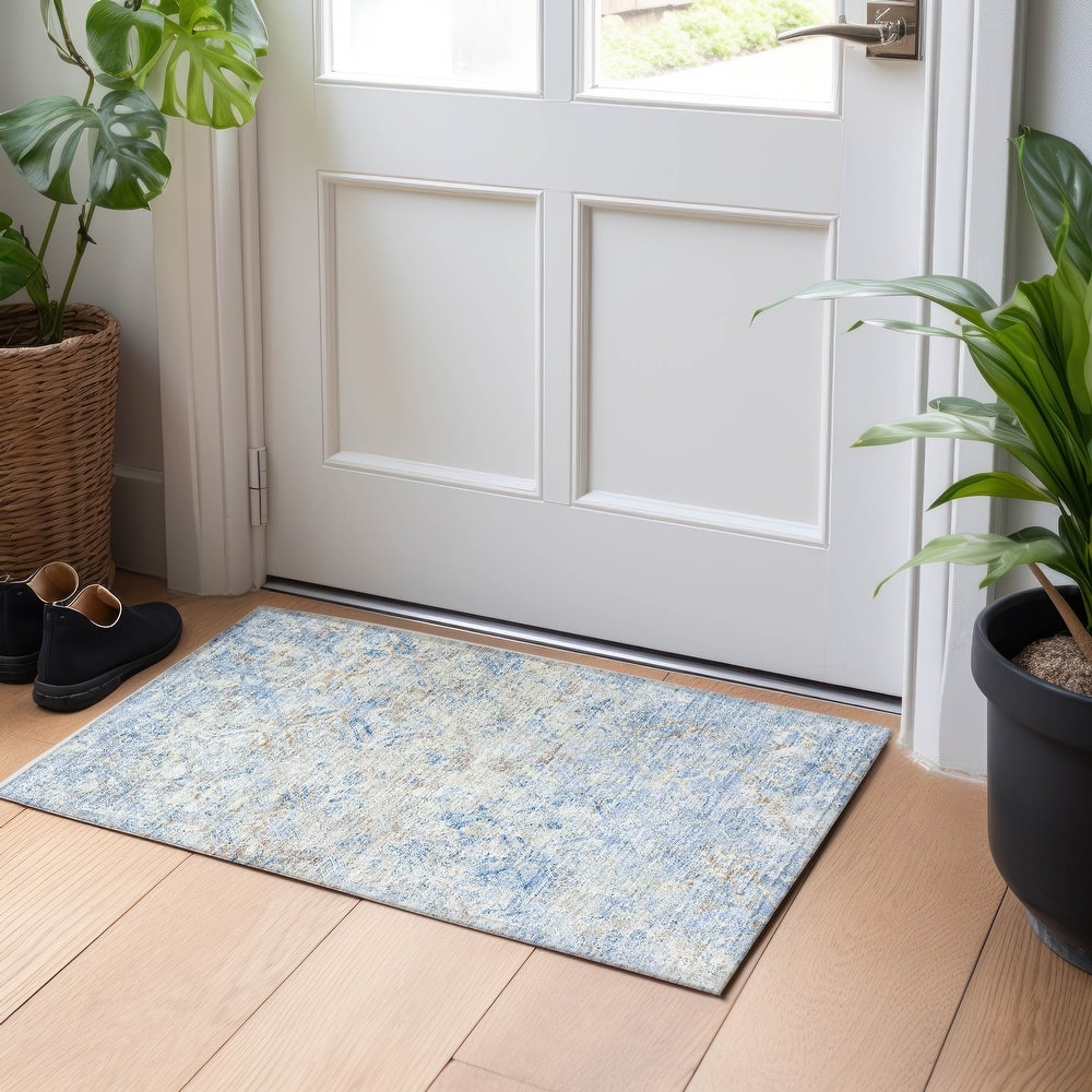 Premium Washable Super Soft Trellis Distressed Mayfield Rug