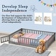 preview thumbnail 35 of 78, Twin/Full/Queen Size Floor Bed with Safety Guardrails, Toddler Floor Bed for Girls and Boys