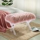 preview thumbnail 4 of 18, Glitzhome Modern Faux Fur Acrylic Accent Bench Ottoman Pink