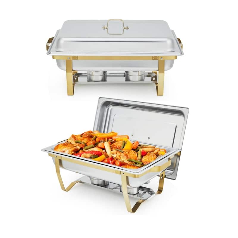 2-Pack Rectangular Chafing Dish Buffet Set - 2pcs