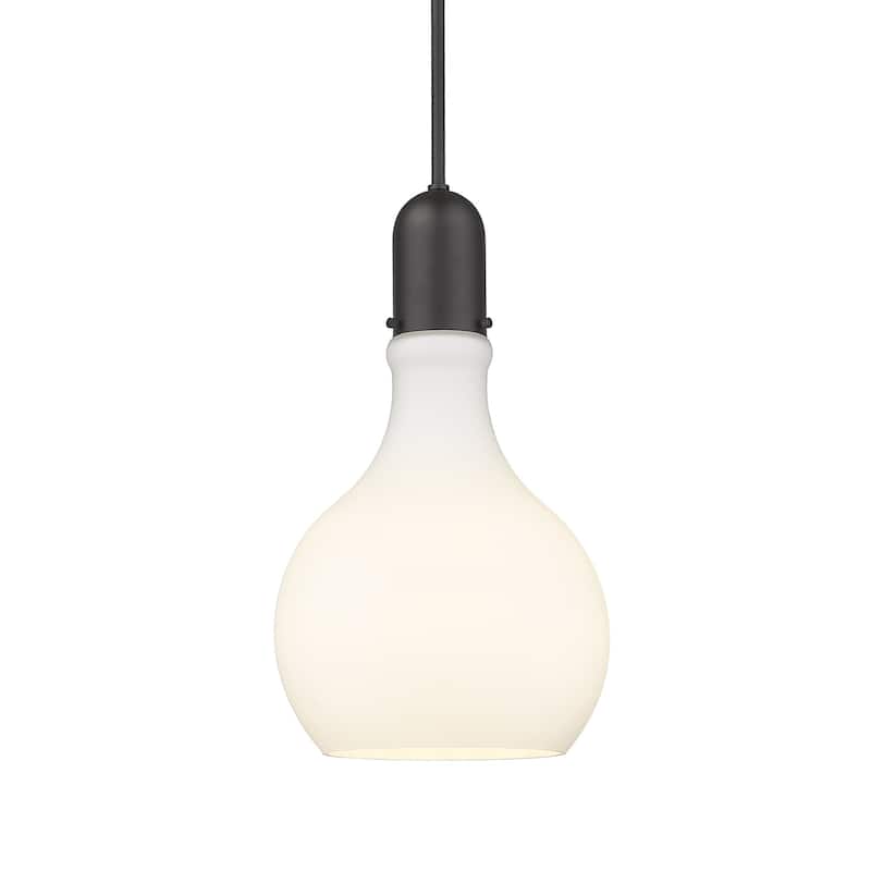 Innovations Lighting 492-1S-20-12 Amherst Pendant Amherst 12" Wide - Matte Black / Matte White