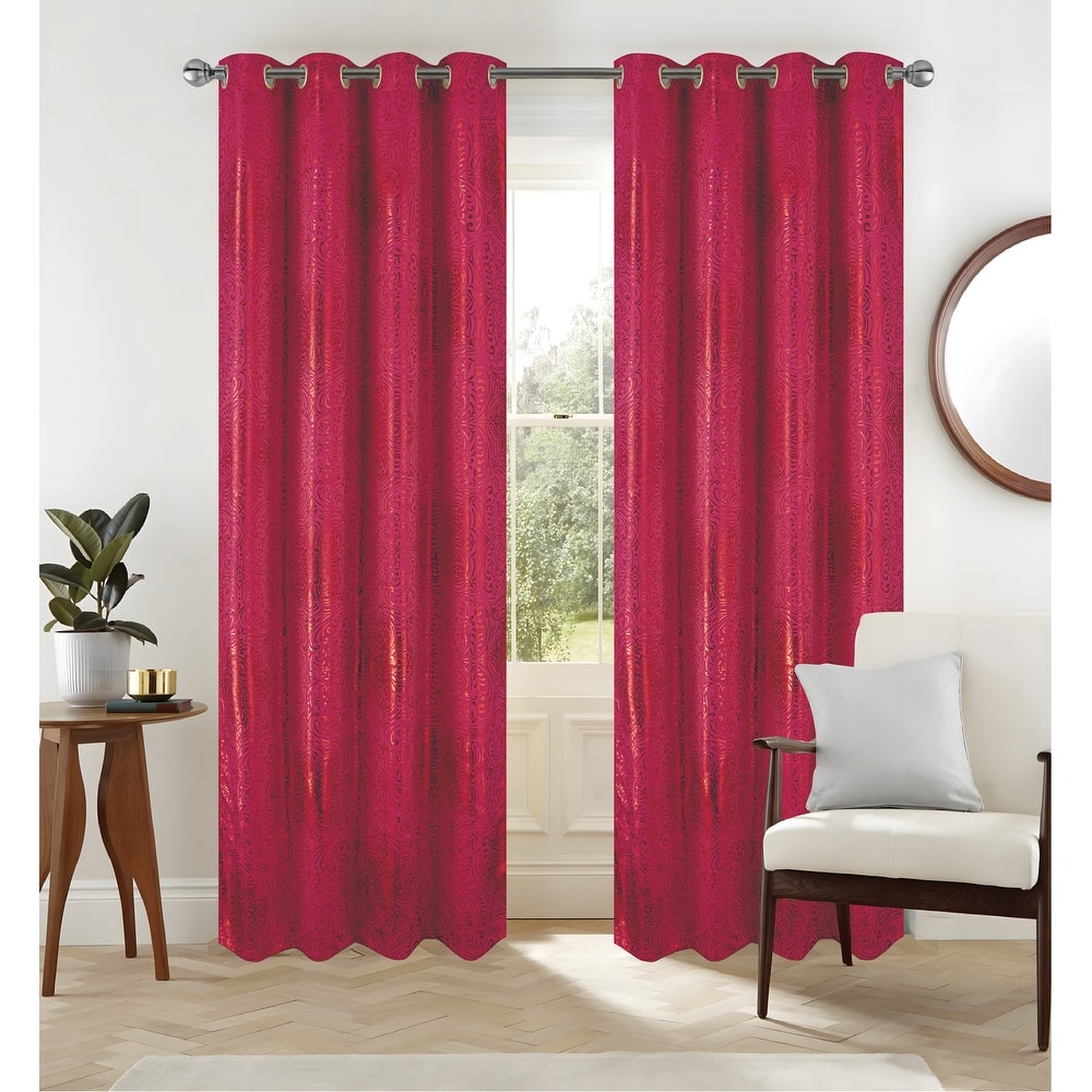 Helena Foil Privacy Window Curtain