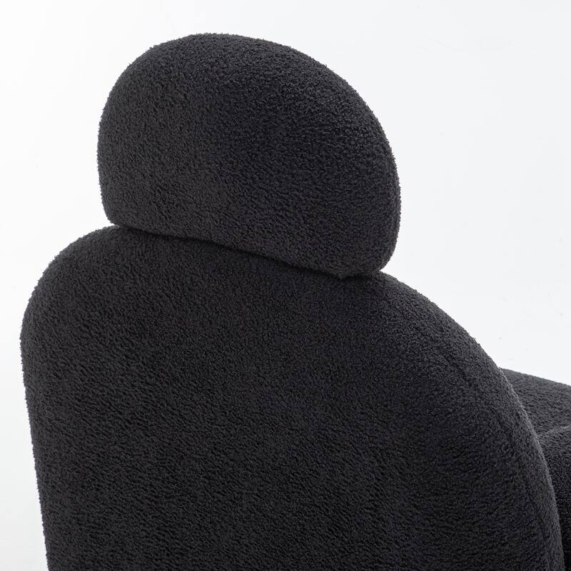 SEYNAR Modern Faux Sherpa Upolstered High Back Armless Accent Chair