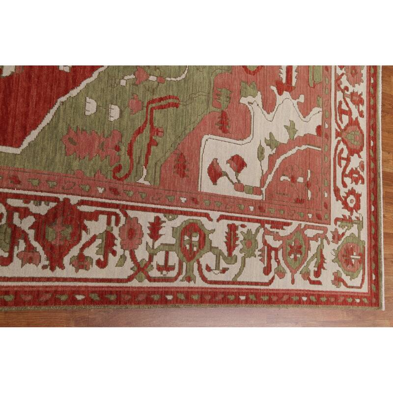 Heriz Serapi Turkish Oriental Traditional Wool Area Rug Hand-knotted - 9'9" x 13'0"