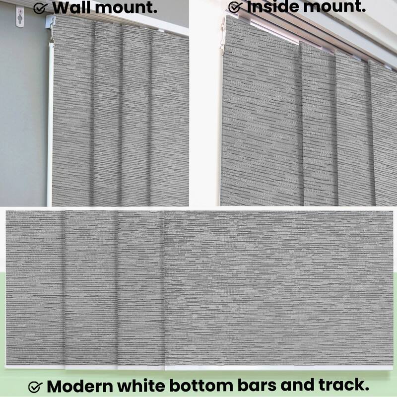 Chicology Calactta Grey Adjustable Cut-to-length Light Filtering Privacy Sliding Panels - Up to 80"W x 96"H