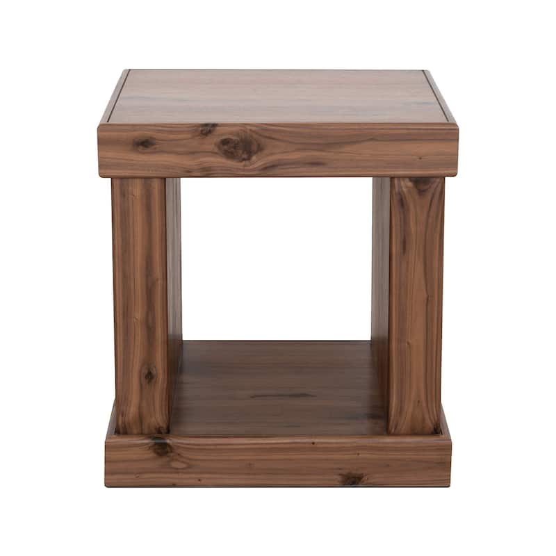Origins by Alpine Sequoia 24.5" W End Table, Walnut Brown