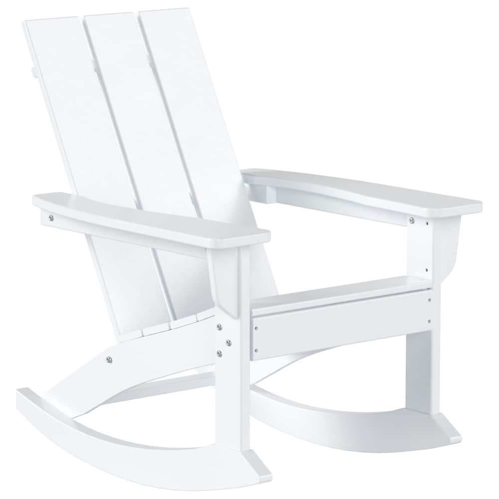 Shoreside Modern Eco-Friendly All Weather Poly Adirondack Rocking Chair