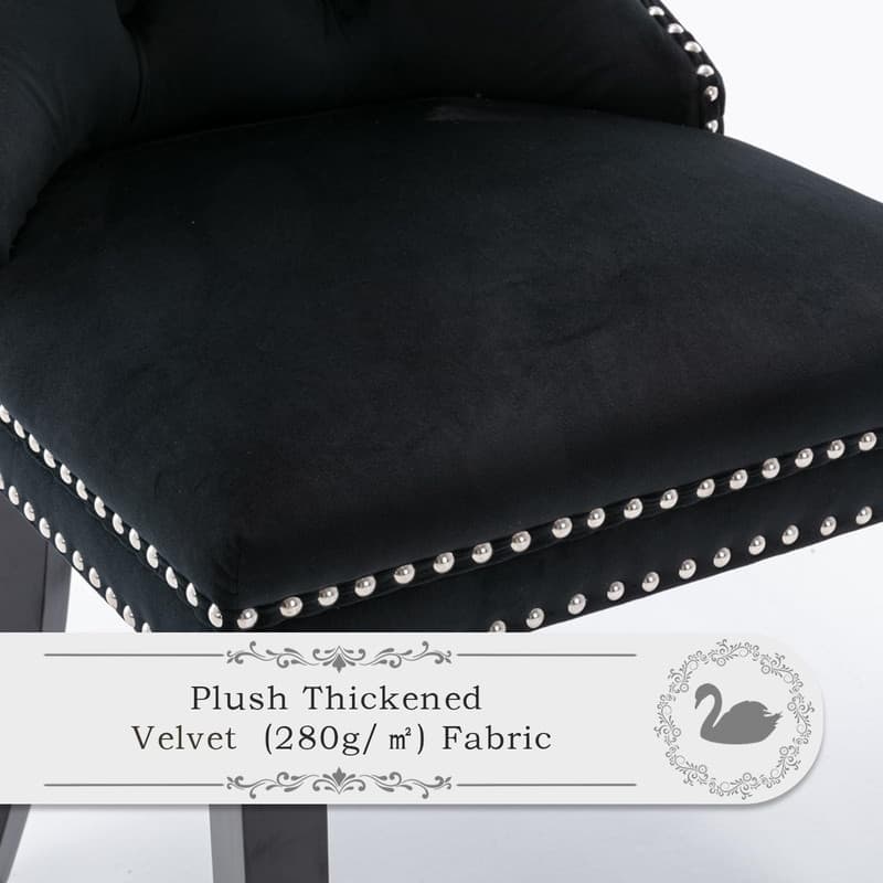 Tufted Naliheads Solid Wood Upholstered Dining Chairs (Set of 4)