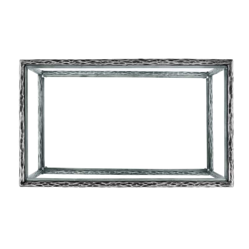 247 Shop At Home Lalia Modern Hammered Metal 2-Piece 1-Shelf Coffee Table Set