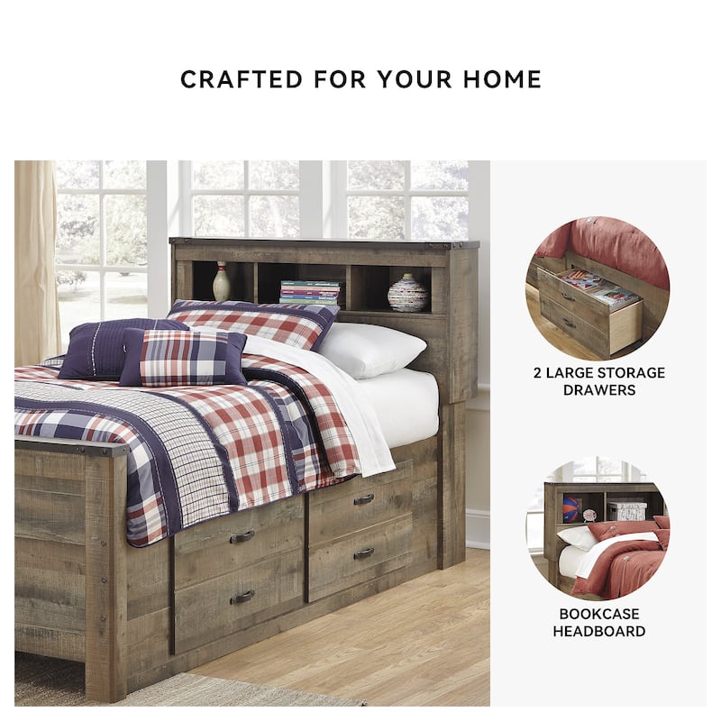 Trinell Bookcase Bed with Trundle Storage