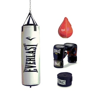 Everlast 70 LB Nevatear Heavy Bag Boxing Kit w/ Gloves, Hand Wraps ...