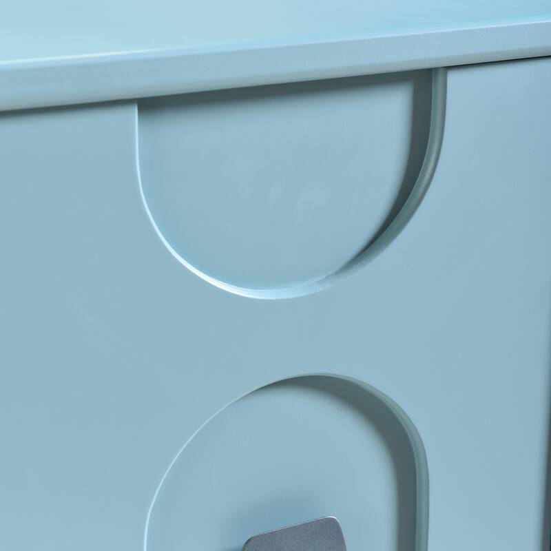 StyleCraft Modern Geo 3-Door Cabinet - Skye Blue