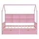 preview thumbnail 4 of 7, Pink Wooden Twin Size House Bed with Two Drawers and Storage Shelf