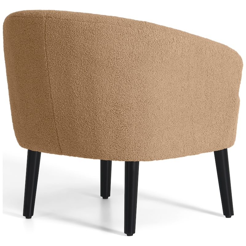 Bayville Sherpa Polyester Upholstered Faux Shearling Barrel Chair - (Set of 2)