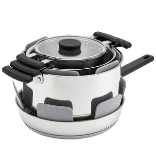 Denmark 7PC Stax Stainless Steel Cookware Set - Black - Bed Bath ...