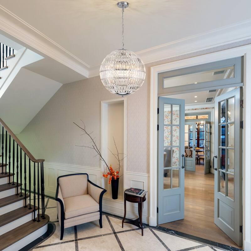 Ennu Retro Antique Sphere Crystal Chandelier Adjustable Dining Room Chandelier - W19.09"